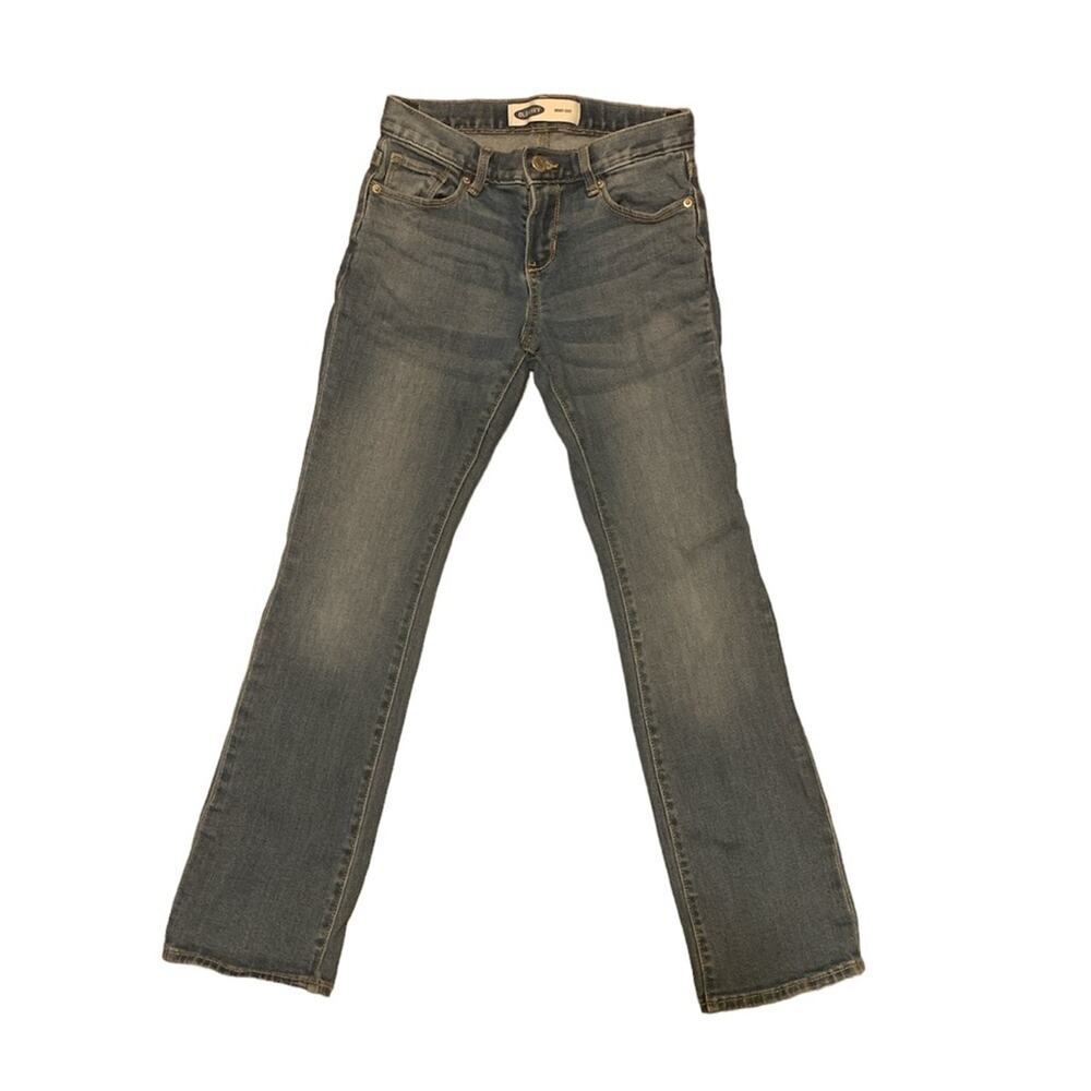 Old Navy Jeans Boot Cut Girls Size 10 Medium Dark Wash Adjustable Waist